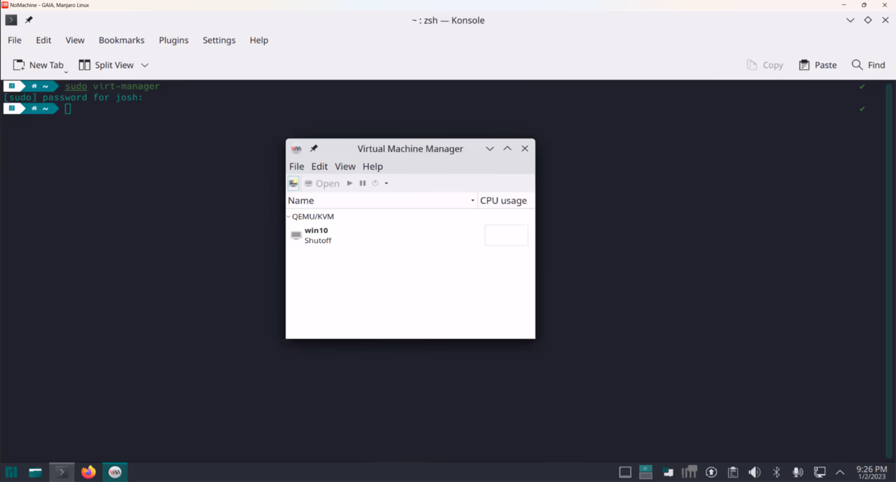 screenshot virt-manager